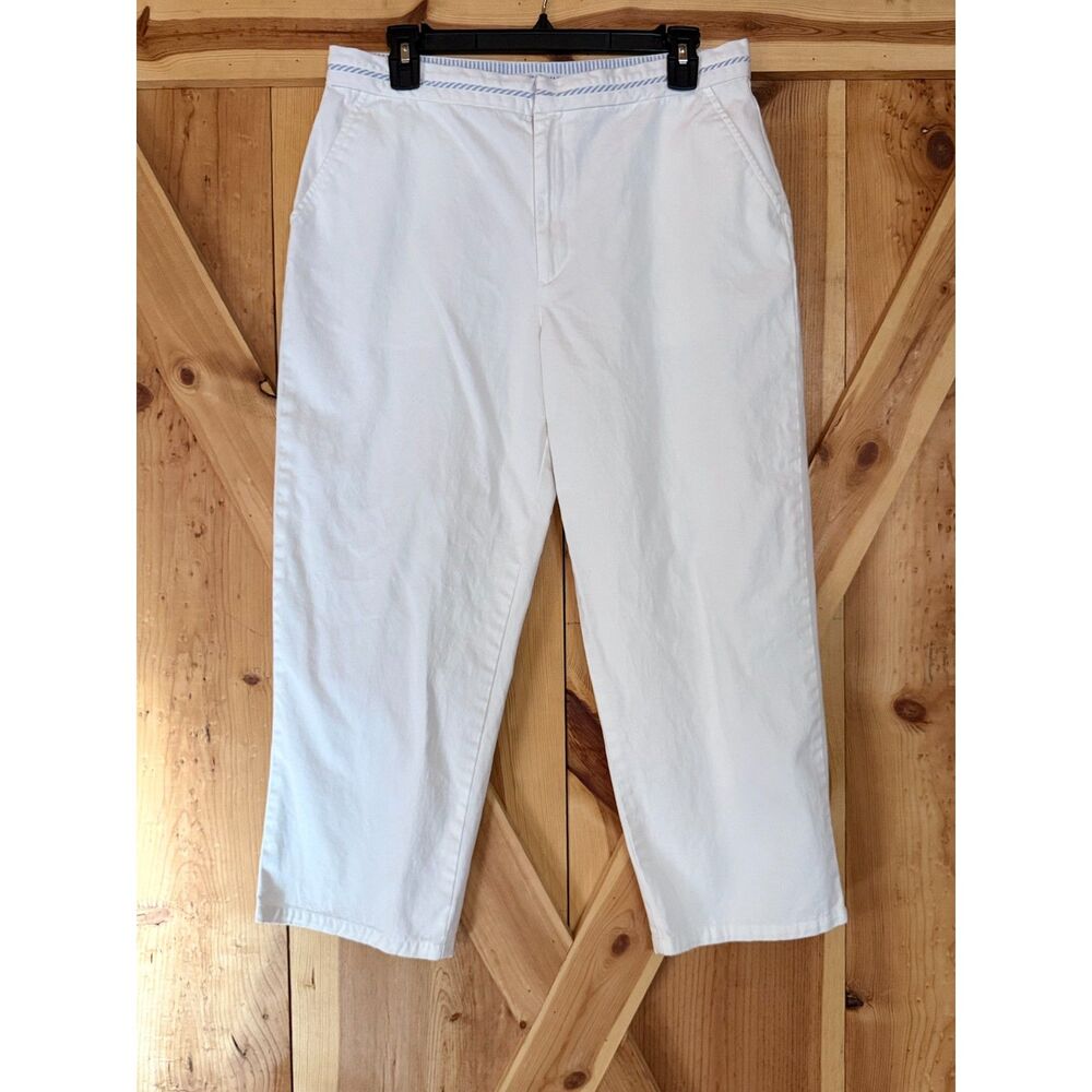 Tommy Hilfiger White Cropped Chinos Capris Womens 100% Cotton Fishermen Coastal